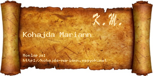 Kohajda Mariann névjegykártya